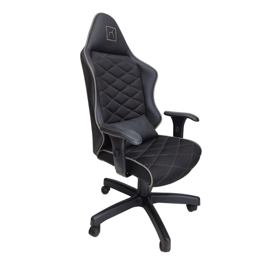 Cadeira Escritório Gamer Corino com Relax Preto/Cinza Cinza