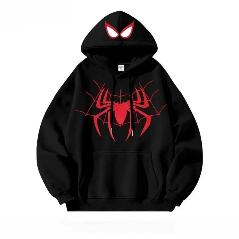 Moletom Quentinho Infantil Homem Aranha Blusa Capuz Canguru Conjunto Inverno Flanelado Quentinho Confortável