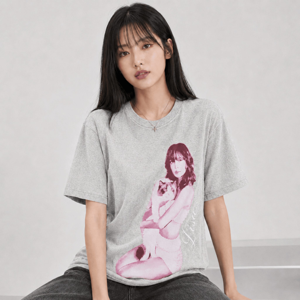 Camiseta Lisa Blackpink Girl Group Kpop Soft Girl Y2k Clean Fashion Em Algodão 100%