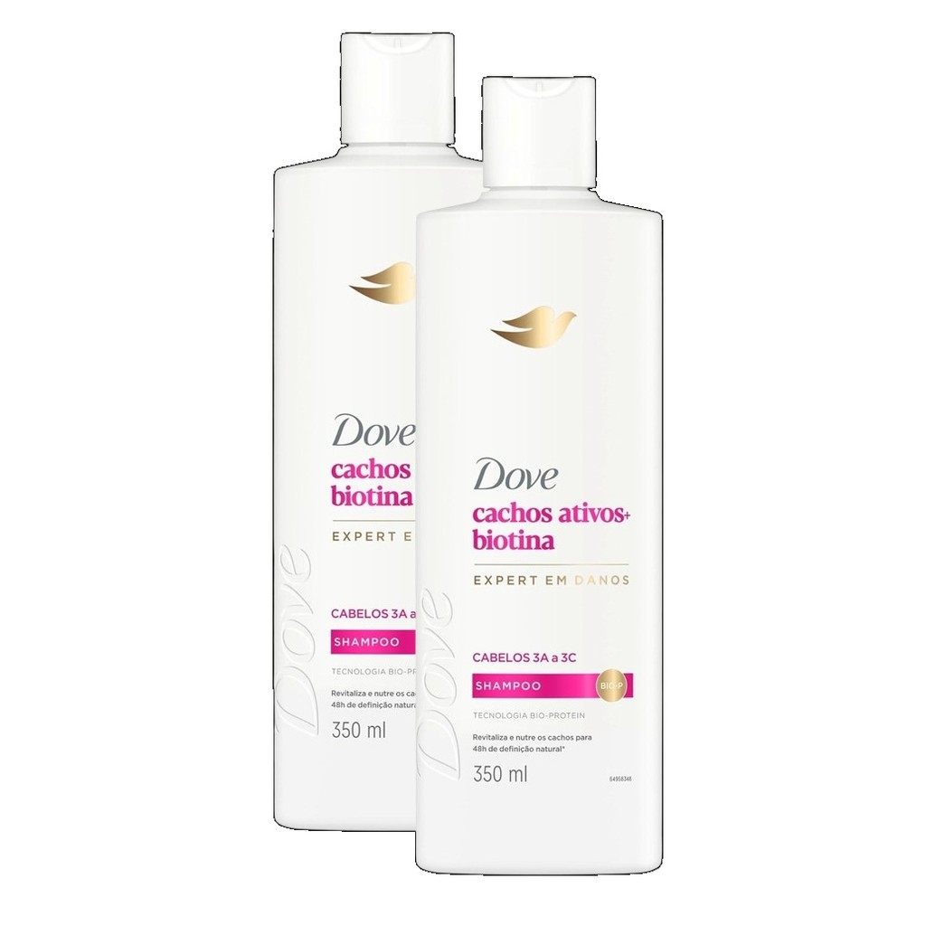 kit 2 Dove Shampoo Cachos Ativos + Biotina 370ml
