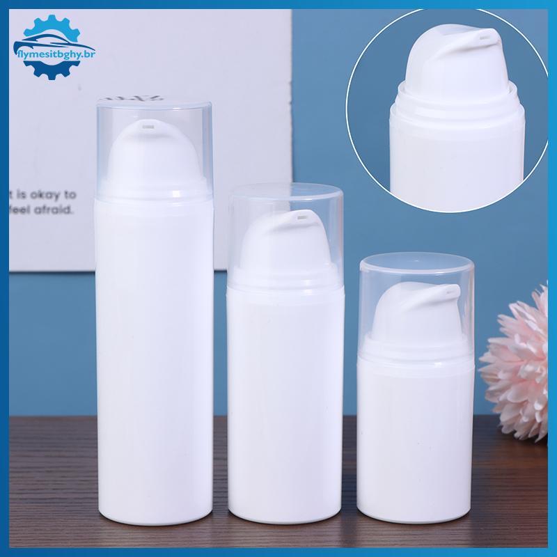 flym 15ml 30ml 50ml Garrafas De Viagem De Plástico Creme Recarregável Branco Bomba Airless Emulsão Frasco De Loção A Vác