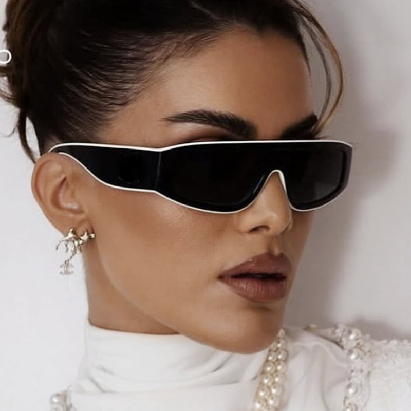 Óculos de sol femininos elegantes com armação estilo olho de gato e combinação de cores, 2 proteções UV, óculos d YHNZ