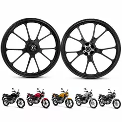 Par Rodas Liga Leve Honda Titan Fan 150 2004 a 2013 Modelo Titan 160 2025 Freio Disco com Rolamento