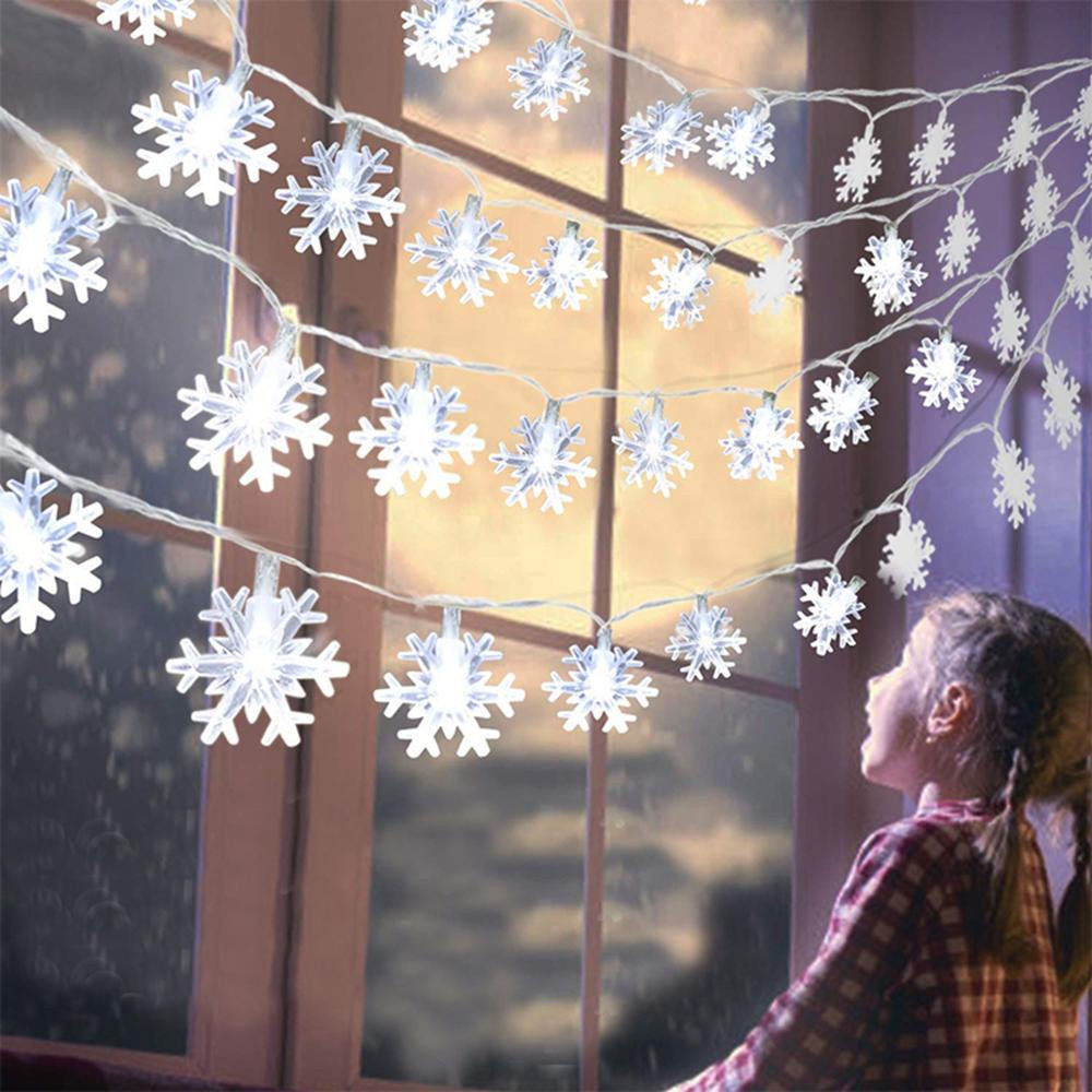 Pisca Pisca Floco De Neve LED 3m Cordão De Luz Decorativo Para Enfeite Árvore De Natal Festa