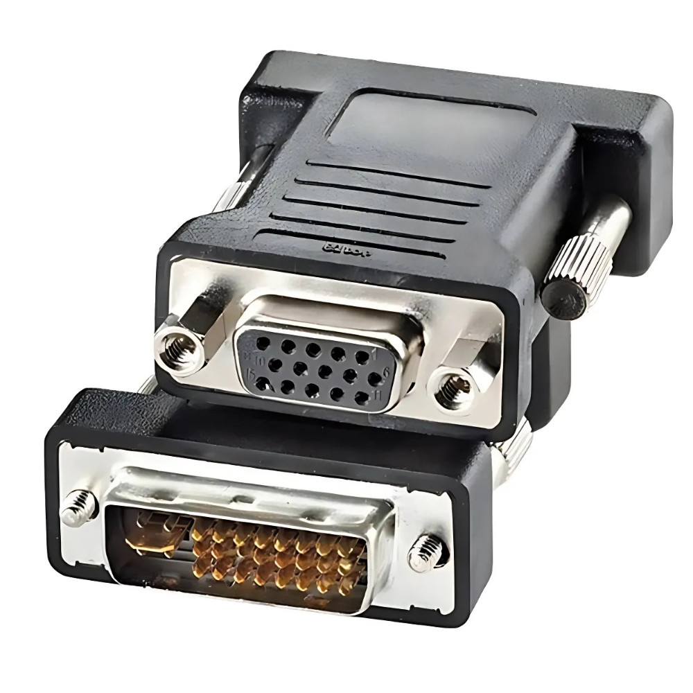 Adaptador DVI-I 24+5 Pinos Macho para VGA 15 Pinos Fêmea Conversão Rápida e Alta Qualidade de Imagem