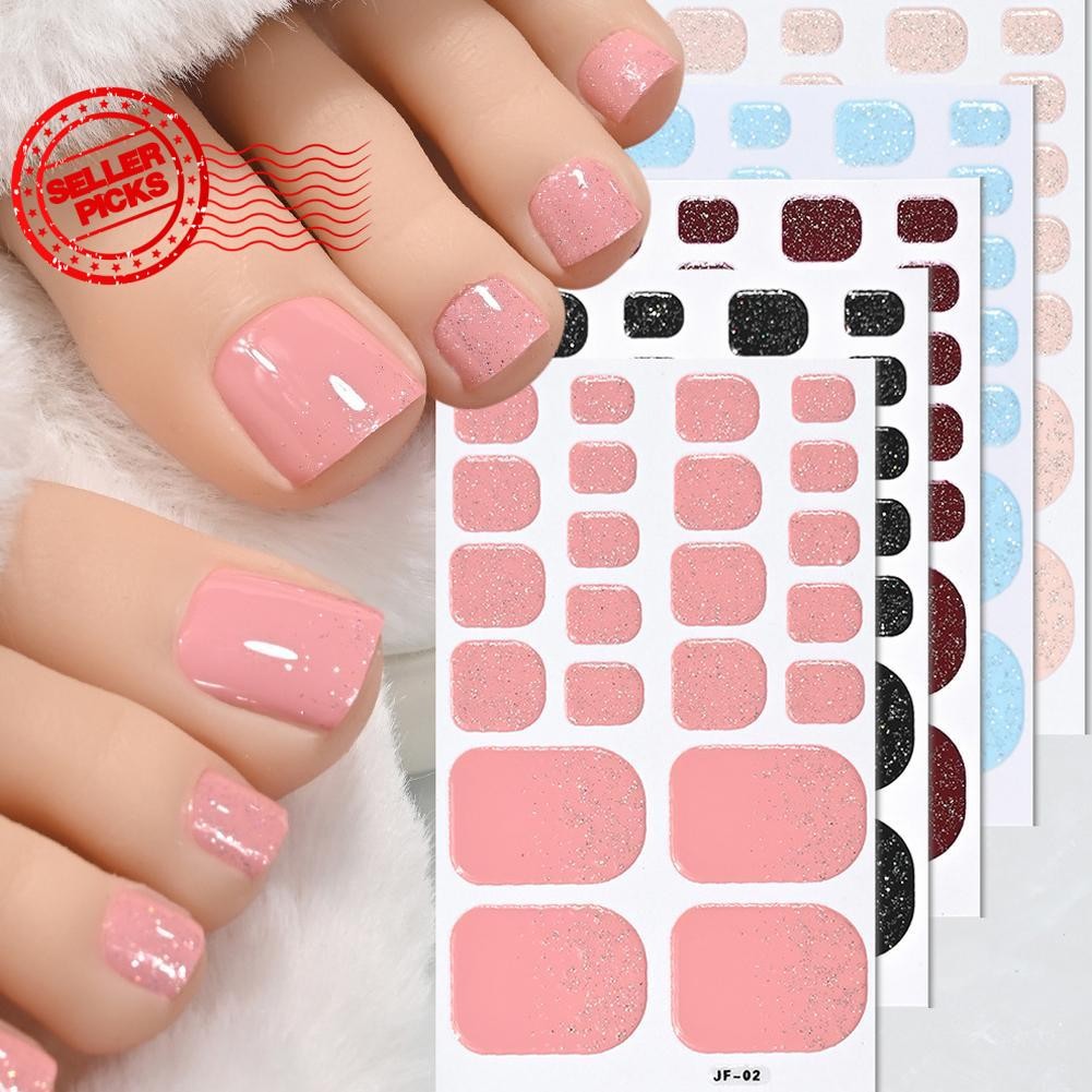 Adesivos De Dedo Do Pé Com Glitter De Cor Sólida À Prova D'água Para Arte Em Unhas S0r0 em Oferta na Shopee