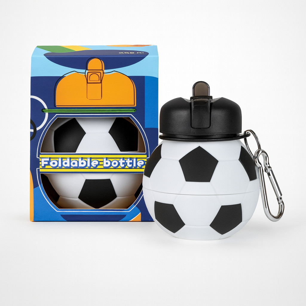 Garrafa Dobrável Silicone Infantil Portátil Esportiva Brinquedo Futebol Basquete Squeeze Eco Treino em Oferta na Shopee