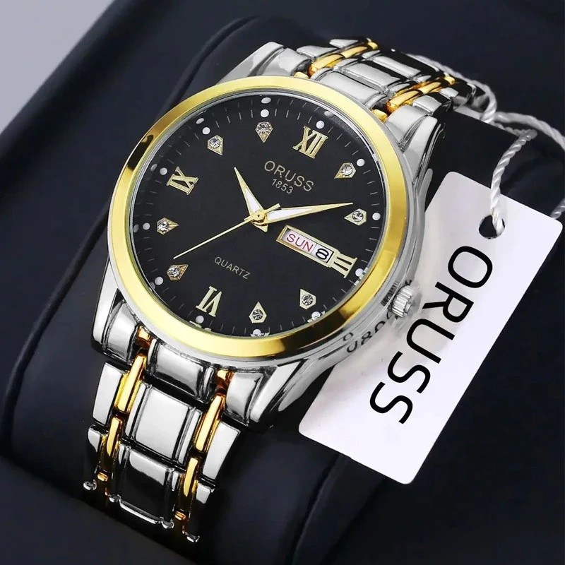 【Marca de Luxo】Modelo em Promoção ORUSS Mostrador Grande Relógio de Quartzo Estilo clássico Prova D'água 980 em Oferta na Shopee