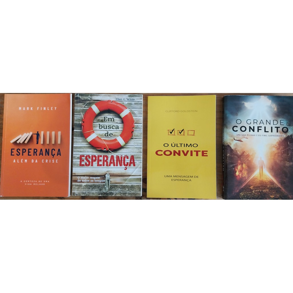 LIVRO,KIT(4), RELIGIÃO, 1.O  GRANDE CONFLITO, 2. ESPERANÇA ALÉM DA CRISE, 3. EM BUSCA DE ESPERANÇA, 4.  O ÚLTIMO CONVITE