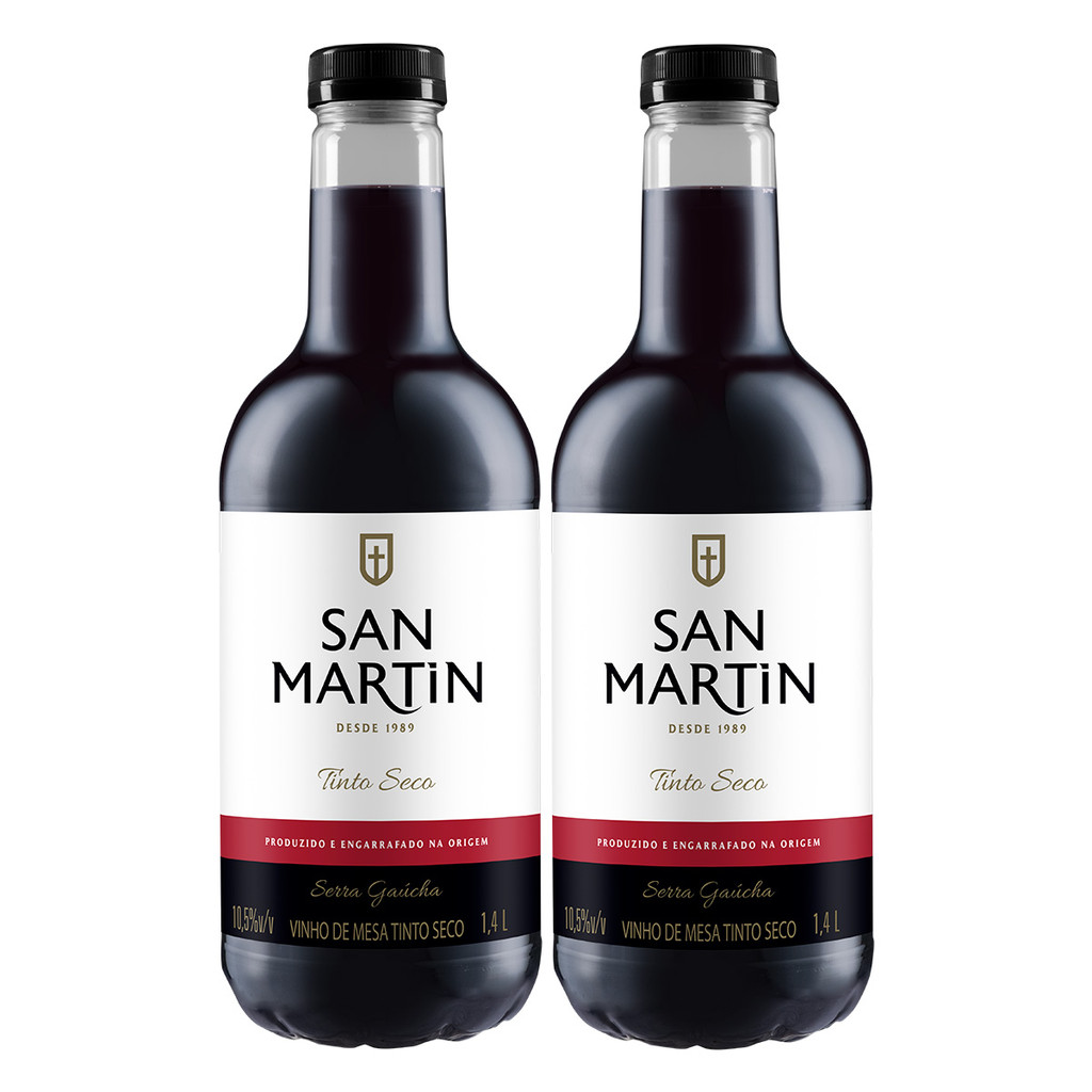 Vinho Tinto Seco San Martin Seco 1,4Lt Pet Kit 2 Un