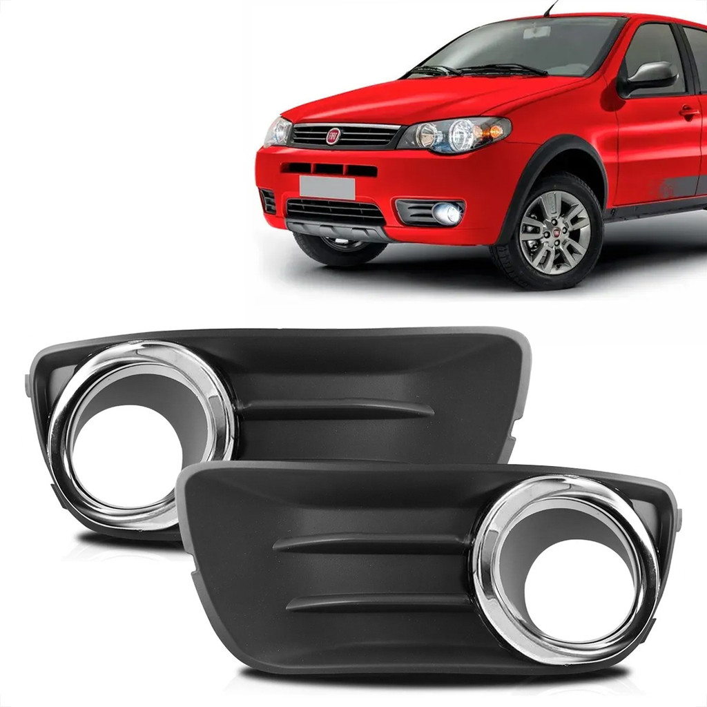 Par Grade Moldura Farol De Milha Palio Siena Economy Way 2010 2011 2012 2013 2014 2015 2016 Friso Cromado em Oferta na Shopee