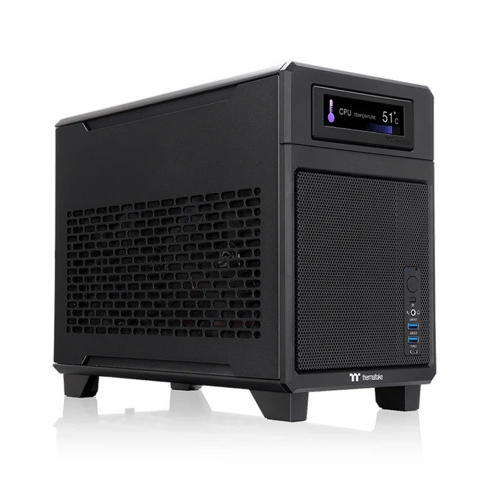 Gabinete Thermaltake Tower 100 Mini Case, Vidro Temperado, Intel-AMD, Preto - CA-11A-00S1NN-00