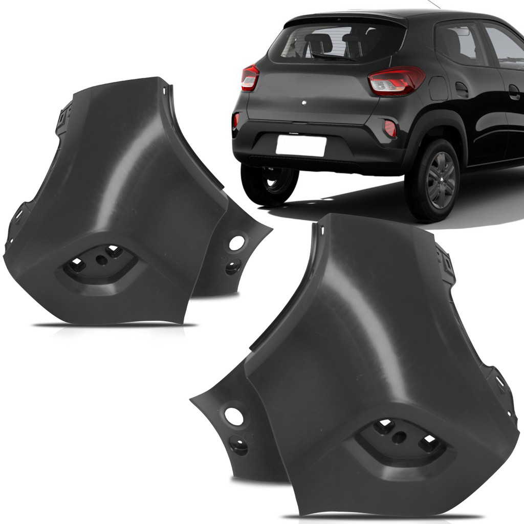 Ponteira Polaina Parachoque Traseiro Kwid 2022 2023 2024 2025 Preto Liso em Oferta na Shopee