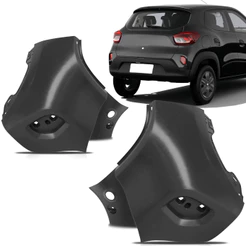Ponteira Polaina Parachoque Traseiro Kwid 2022 2023 2024 2025 Preto Liso