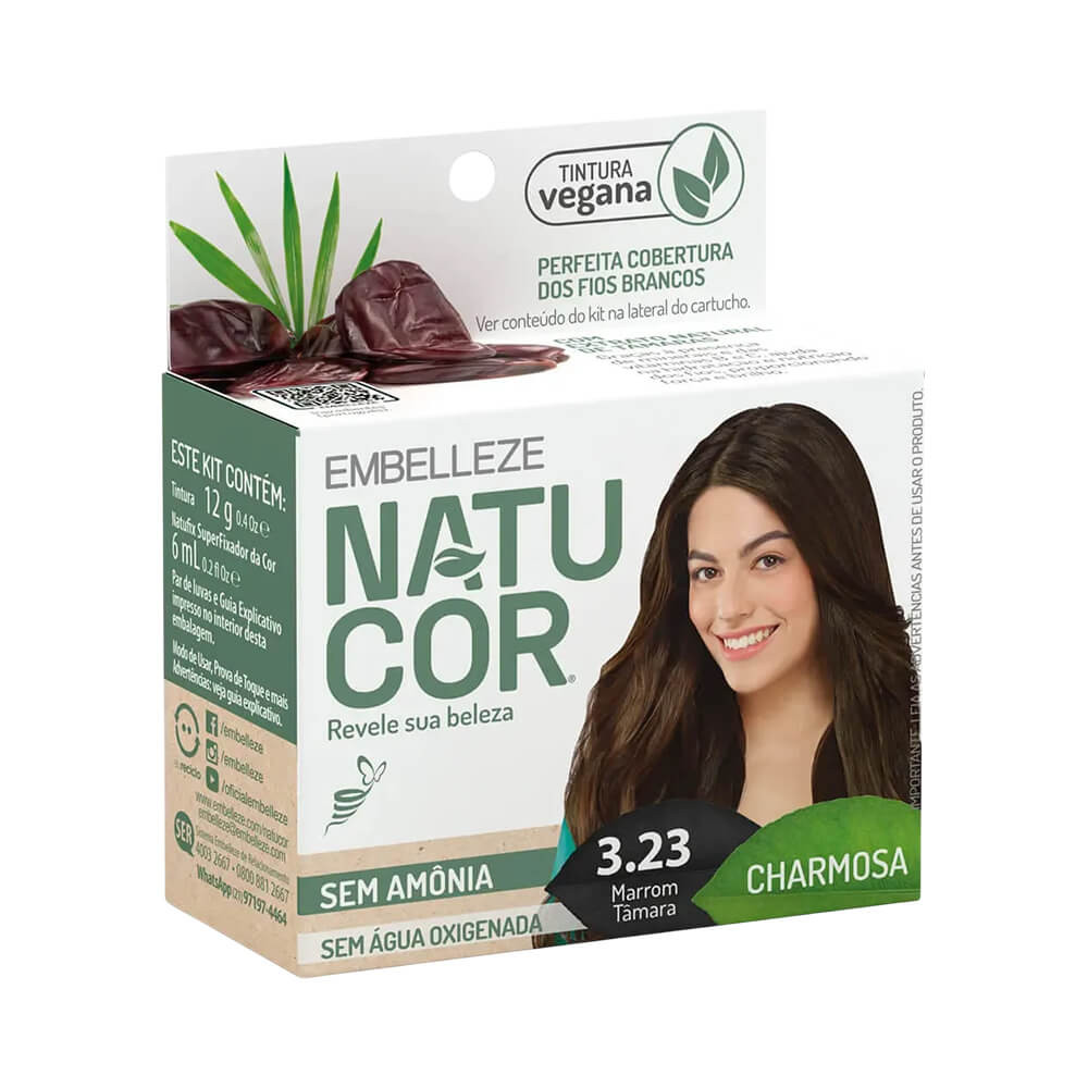 Coloração Natucor 3.23 Marrom Tamara 12g em Oferta na Shopee