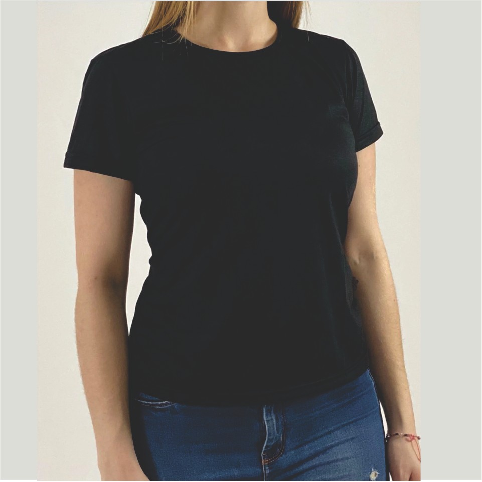 Kit 10 Baby Look Feminina Preta Camiseta Lisa Poliéster Promoção Básica Atacado Oferta Empresas Sublimação