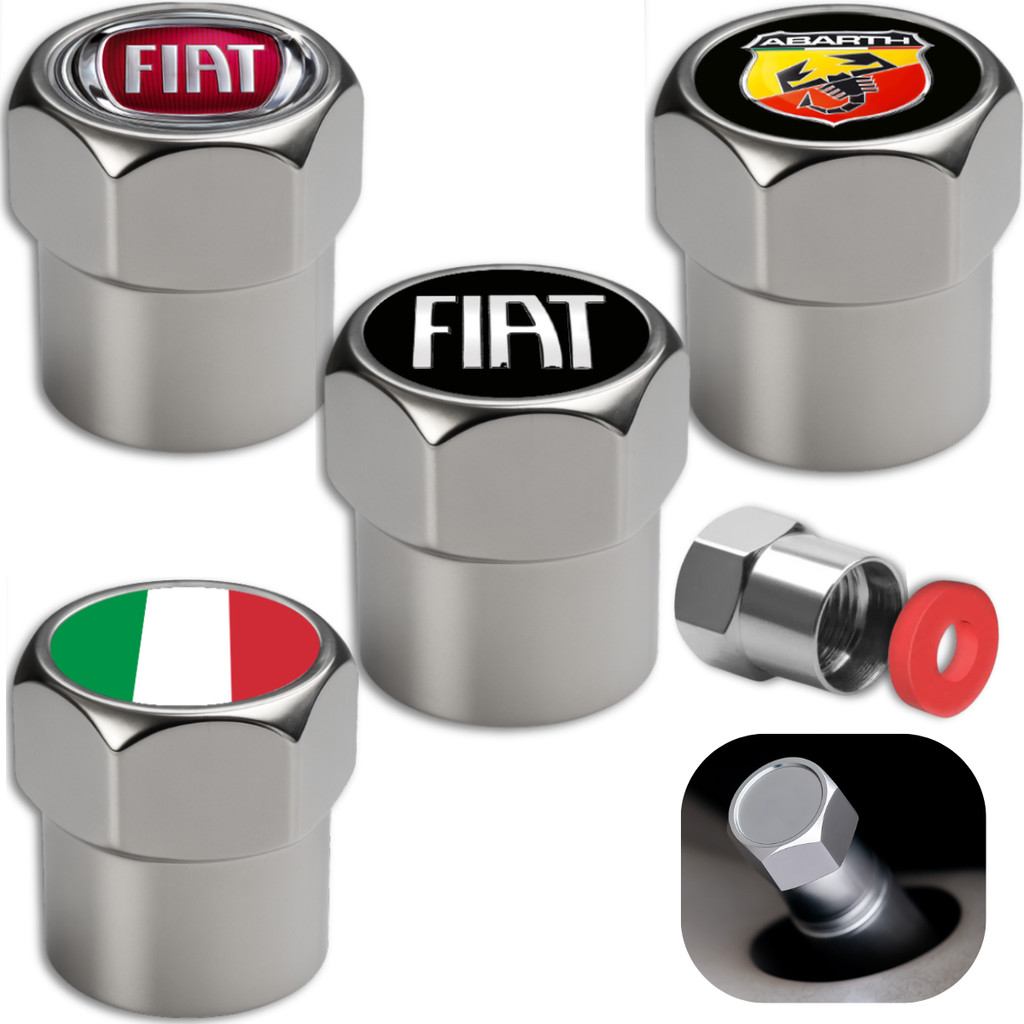 4 Tampas Fiat Válvula Bico Pneu Metal Acessórios Automotivo