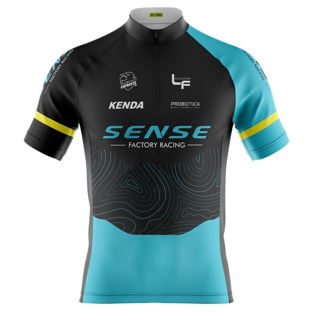 Camisa Ciclismo Camiseta Roupa de Ciclismo Ciclista Masculina Sense Preta Com Boslos Uv 50+