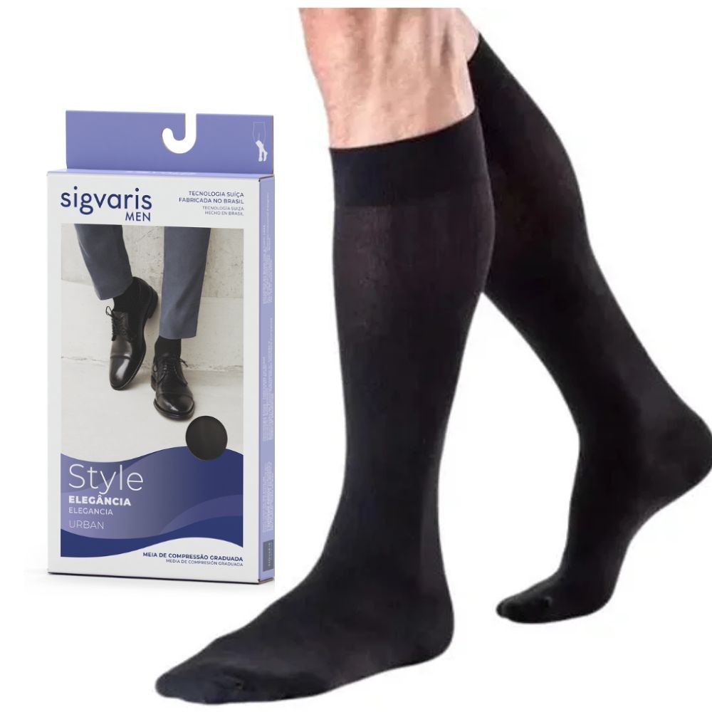 Meia Sigvaris Urban 3/4 15-20 MMHG  193b Preta em Oferta na Shopee