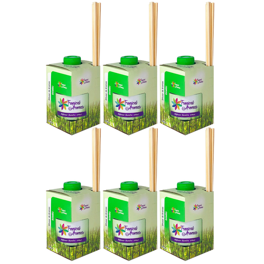 Kit Difusor de Ambiente Bambu 250ml Pack 6 Unidades