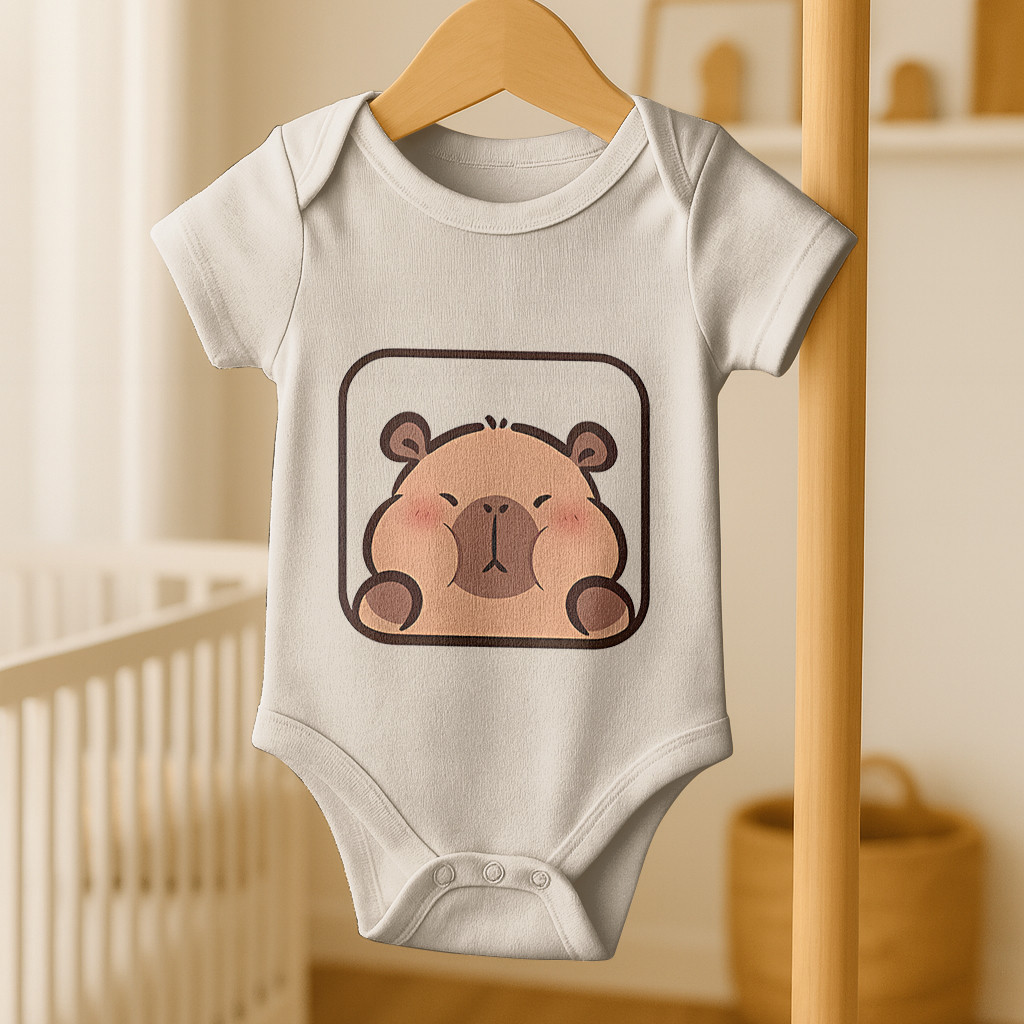 Body Infantil Ursinho Capivara Minimalista | Estampa Fofa Criativa Unissex