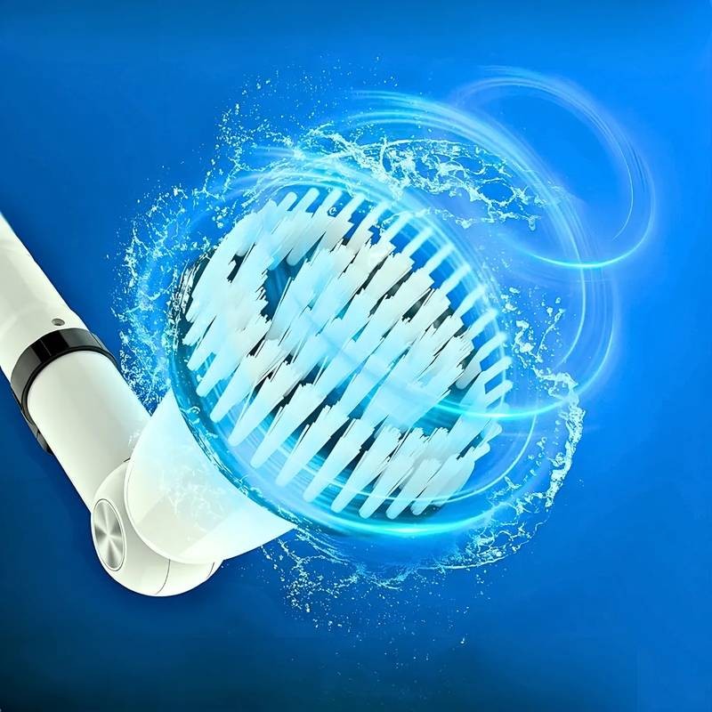 Esfregão Elétrico Giratório 360° Alta Potência para Limpeza Profunda com 09 Tipos de Escova e Cabo Extensor