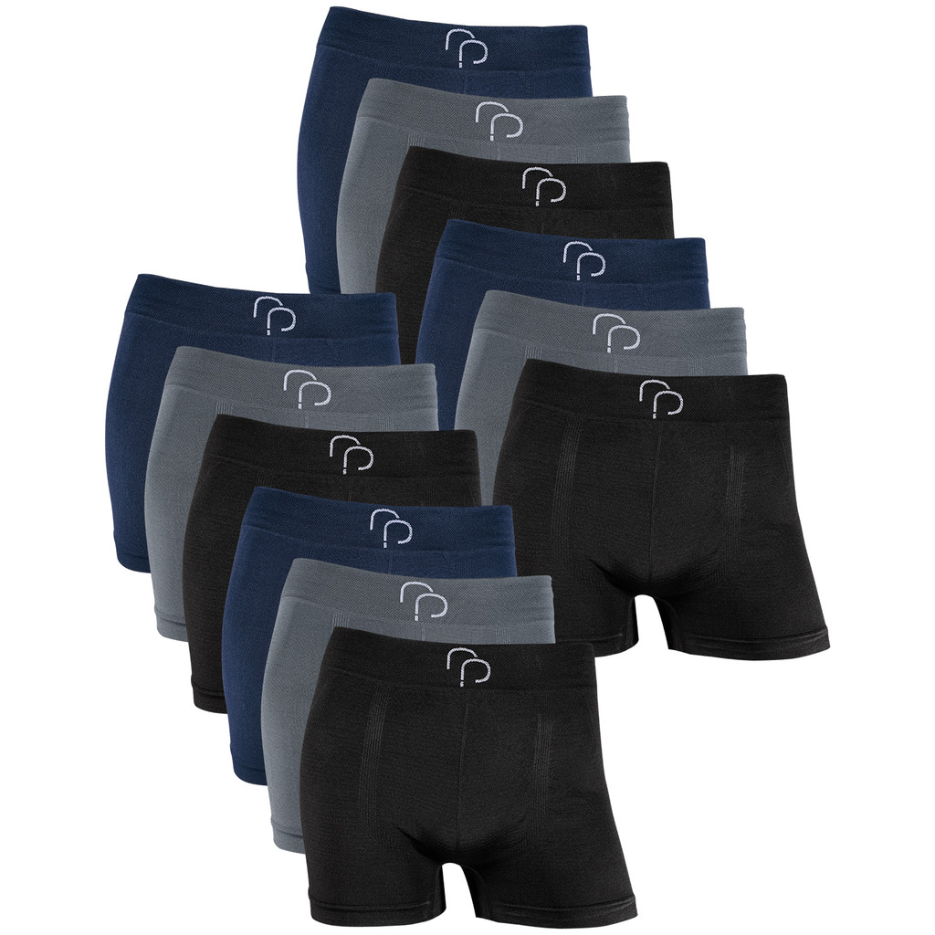 Kit com 12 Cuecas Boxer Basic Poliéster sem Costura Qualidade RP em Oferta na Shopee