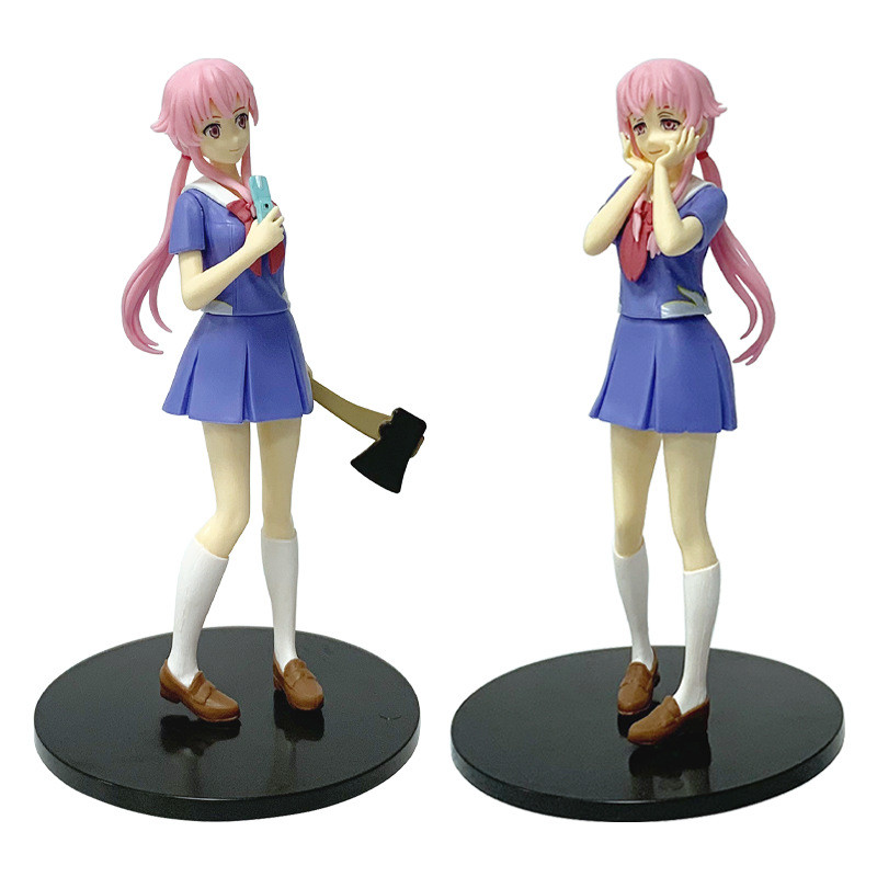 17cm Futuro Diário REDIAL Yuno Gasai Yukiteru Amano Uniforme Escolar Anime Estatueta Bishoujo Modelo Brinquedo Fãs Anive