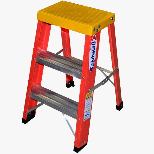 Escada Banqueta Profissional de Fibra de Vidro 60cm - 3 Degraus Amarela  Wbertolo em Oferta na Shopee