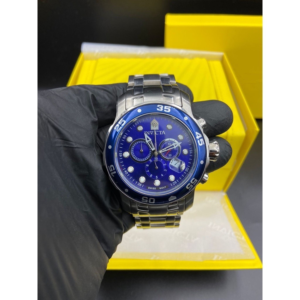 Relógio Invicta Pro Diver Scuba 0070 Azul Gold 18k