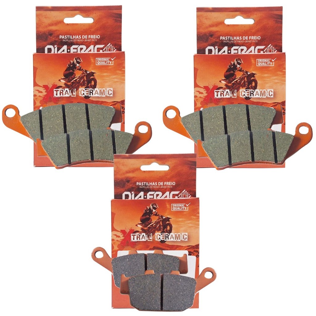 Kit Pastilhas de Freio P/ Honda Transalp 700 2004-2014 Sem Abs Diafrag (Cerâmica)