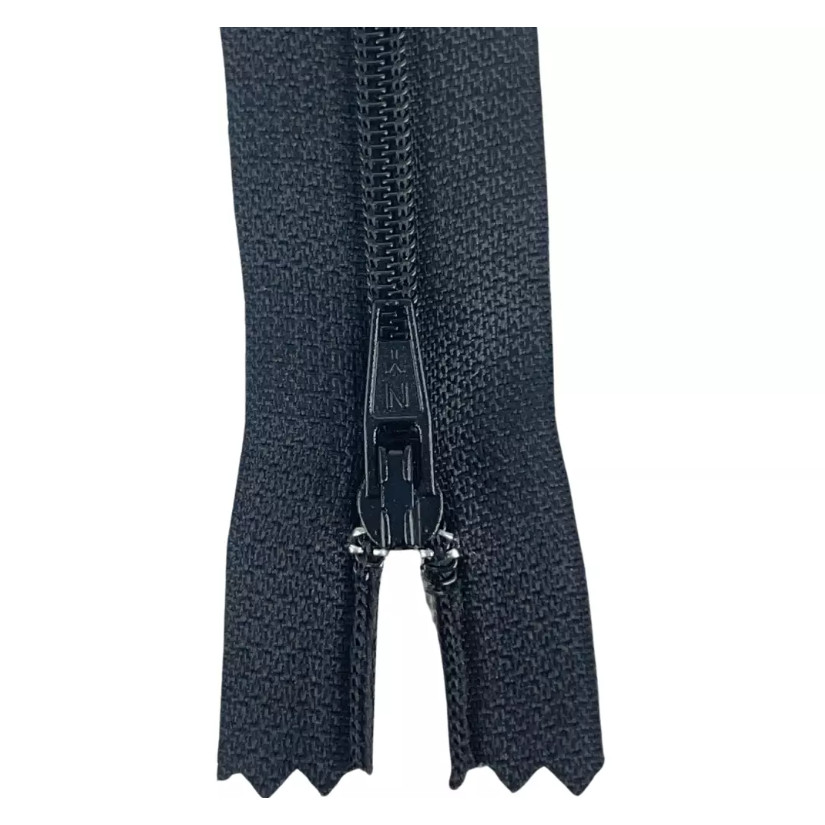 10 Ziper Comum Nylon Fino - 20cm - Nº3 - COR:PRETO-310