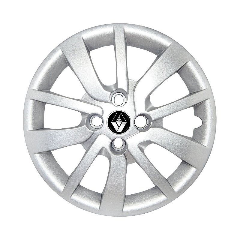 Calota Aro 14 Renault Sandero Logan 2014 Até 2020 Prata Com Emblema em Oferta na Shopee