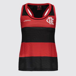Regata Flamengo Presença Feminina Vermelha e Preta