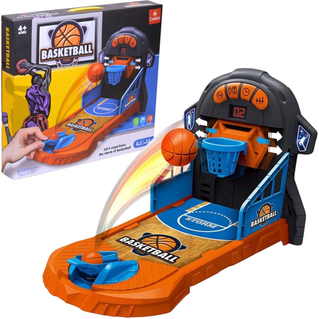 Jogo De Basquete Mesa Com Lançador Interativo Com Som e Luz - Castela em Oferta na Shopee