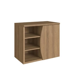 Gabinete de Banheiro Suspenso 70cm 1 Porta 2 Prateleiras Mel Laura BL9680 - Faema Móveis