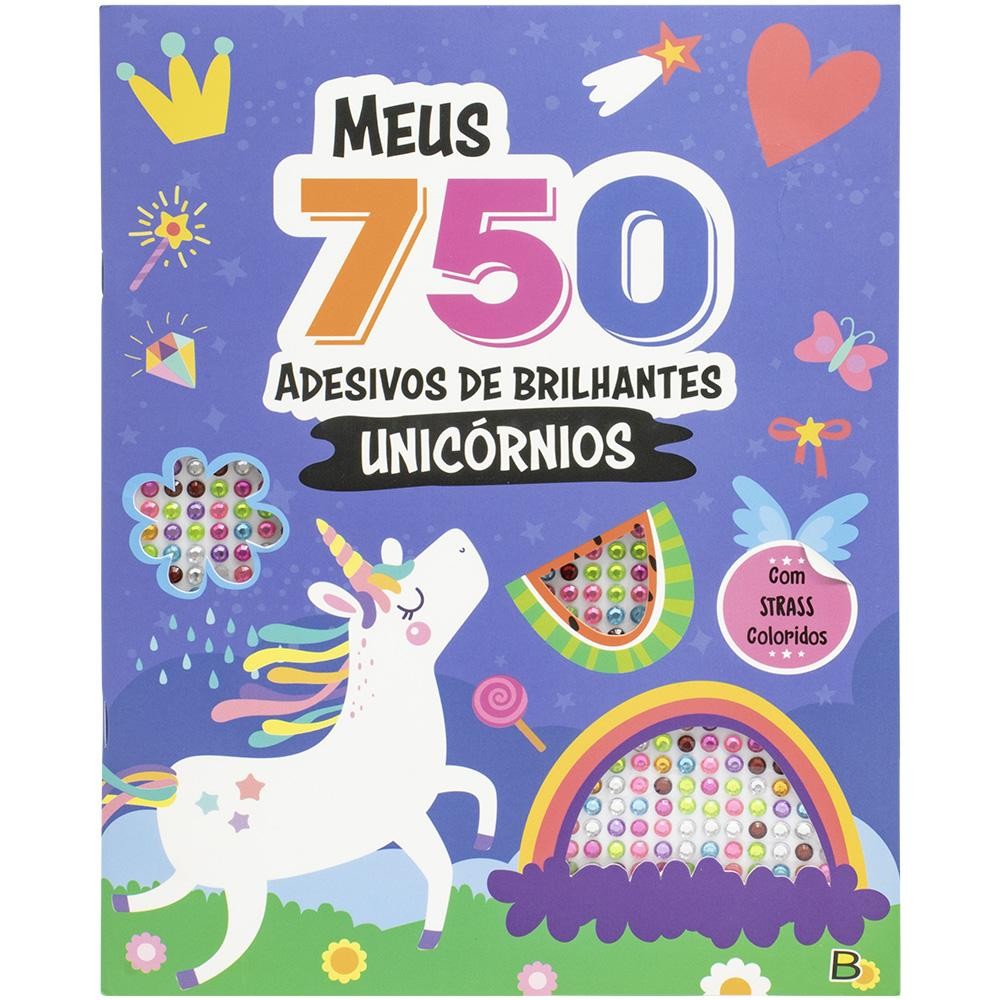 Livro Meus 750 Adesivos Brilhantes - Livro de Colorir: Unicórnios - Livros Sorocaba