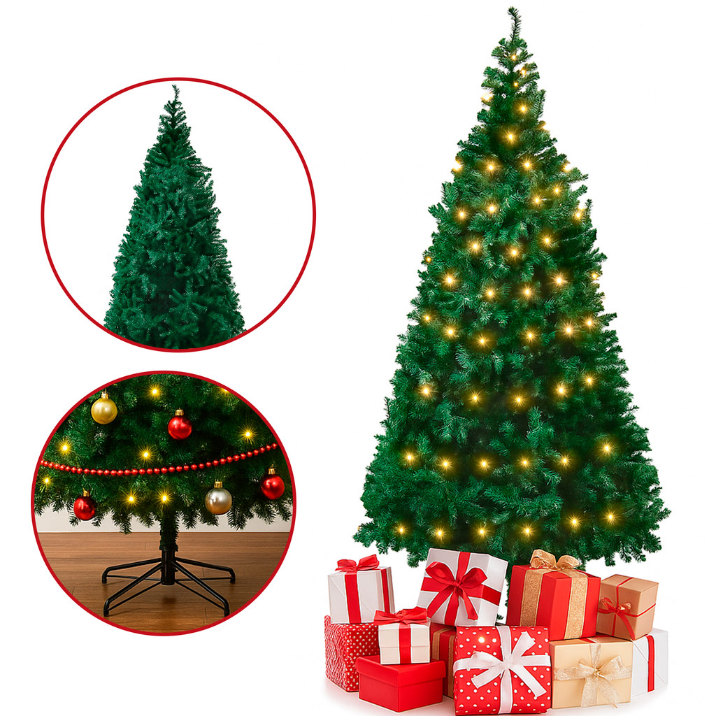 Arvore De Natal 2,40 Metros 800 Galhos Cheia Pinheiro Luxo Decoração de Natal