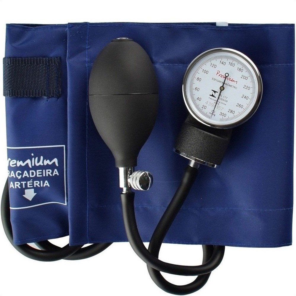 Aparelho De Pressão Manual Esfigmomanômetro Premium Azul