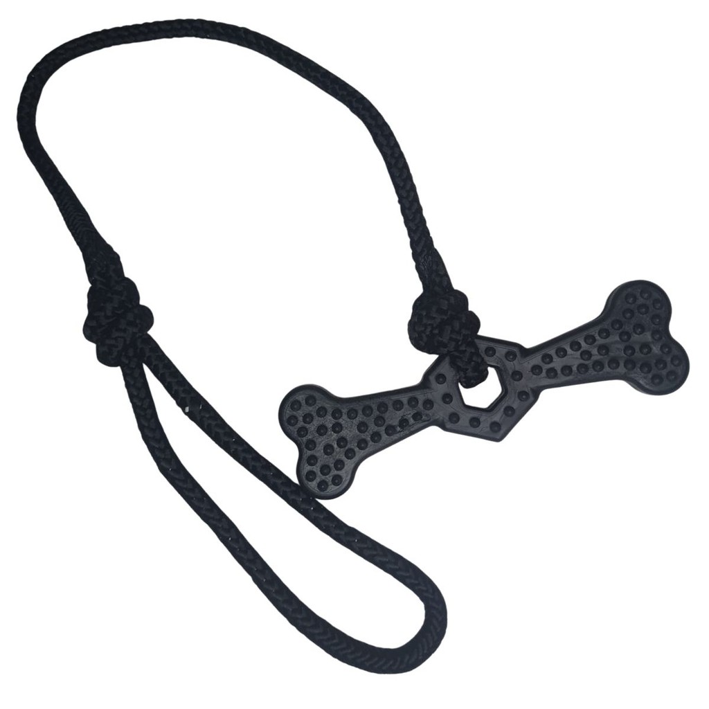 Brinquedo Mordedor Osso Sextavado Preto Corda Cachorro Pet Cabo de Guerra Mastigação Saudável em Oferta na Shopee