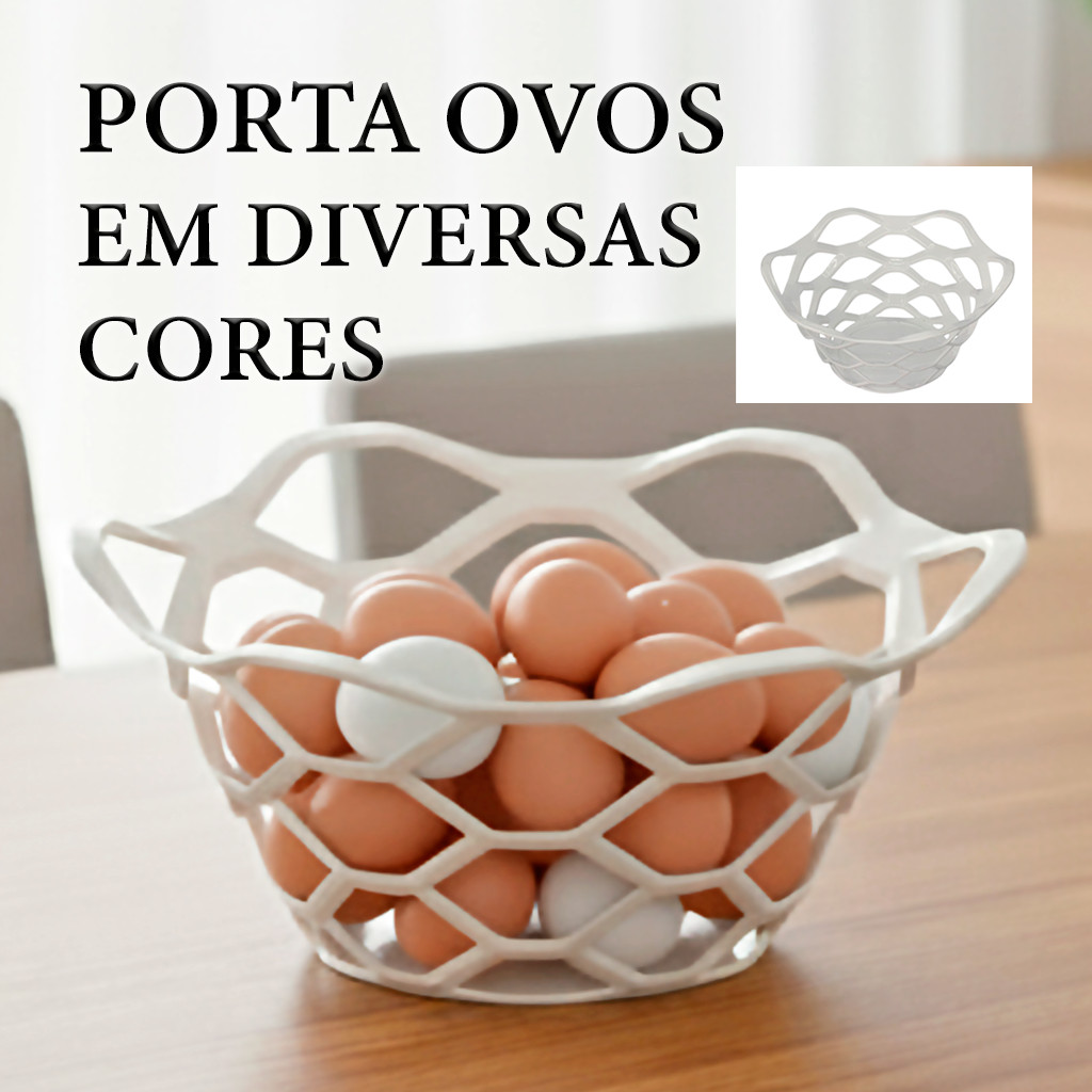 Porta Ovos de Plastico Decorativa Vazada Moderno Diversas Cores Organizar Mesa Para Ovos