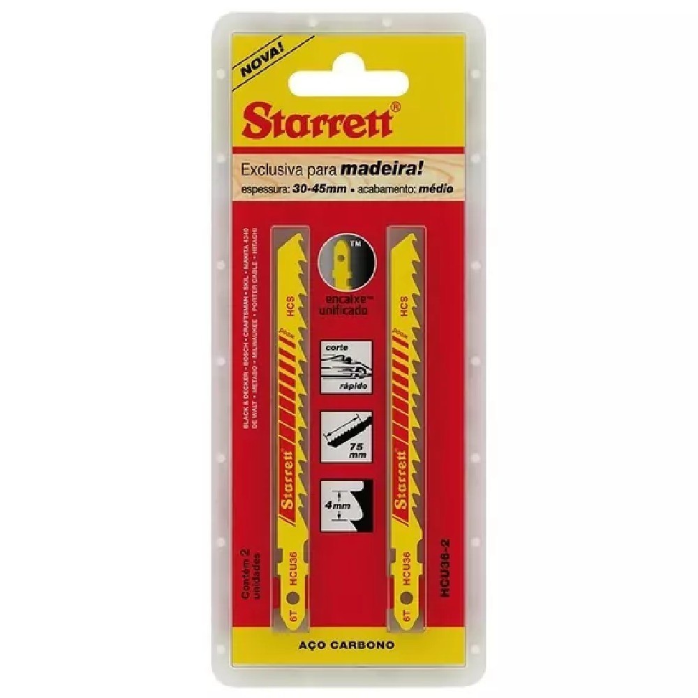Cartela lâmina serra tico tico 75mm 6 dentes 2pçs - Starrett