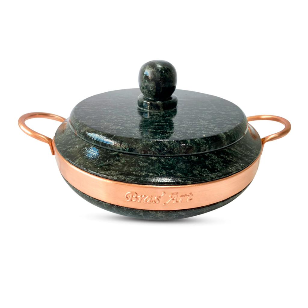 Frigideira Que nao gruda De Pedra Sabão Com Tampa De Pedra