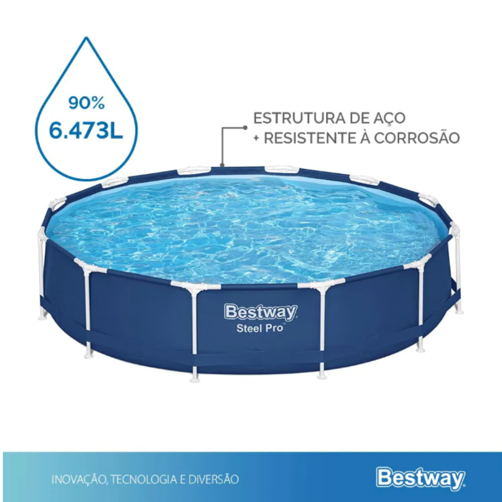 Piscina Estruturada 6.473L Circular 3,66m x 76cm Steel Pro Bestway — imagem 2 de 2