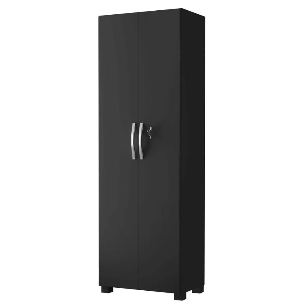 Armário Multiuso Com Chave 2 Portas Chicago Notável Preto em Oferta na Shopee