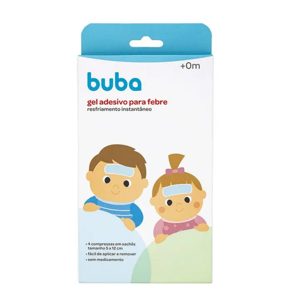 Kit 4 Gel Adesivo Compressa Refrescante Buba Uso Infantil Reutilizável Conforto Térmico Eficaz
