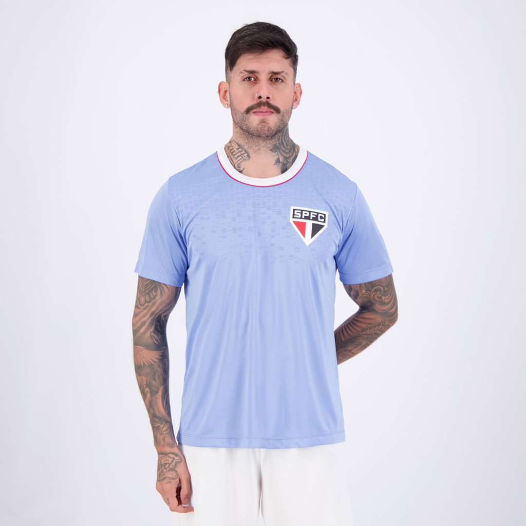 Camisa São Paulo Chocar Azul em Oferta na Shopee