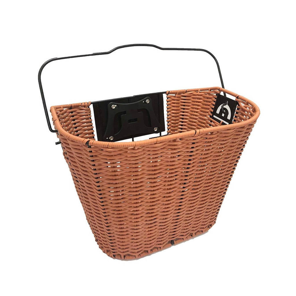 CESTA VINTAGE PLÁSTICA TIPO VIME ENGATE RÁPIDO - COM ALÇA