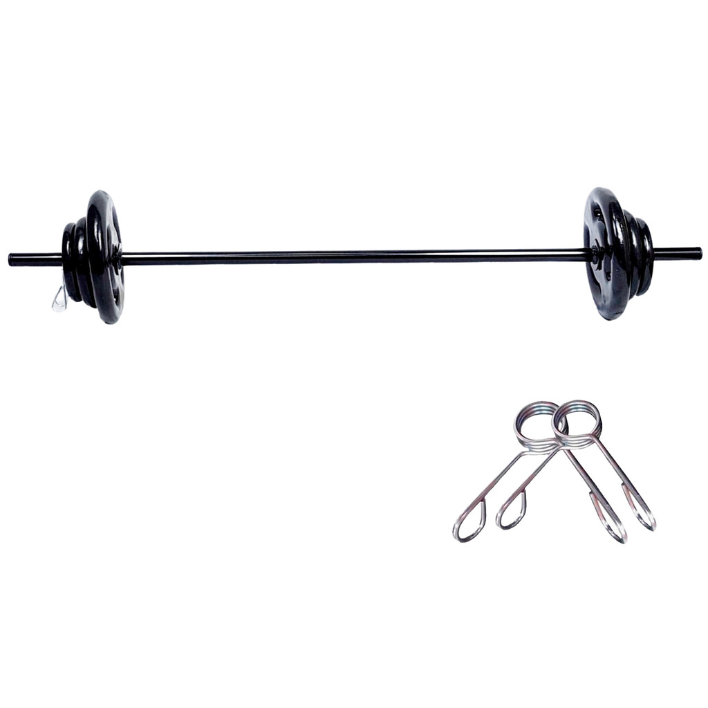 Kit Barra Pump 120cm | One Life Sports® — + Presilhas, Anilhas Emborrachadas — Musculação Fitness