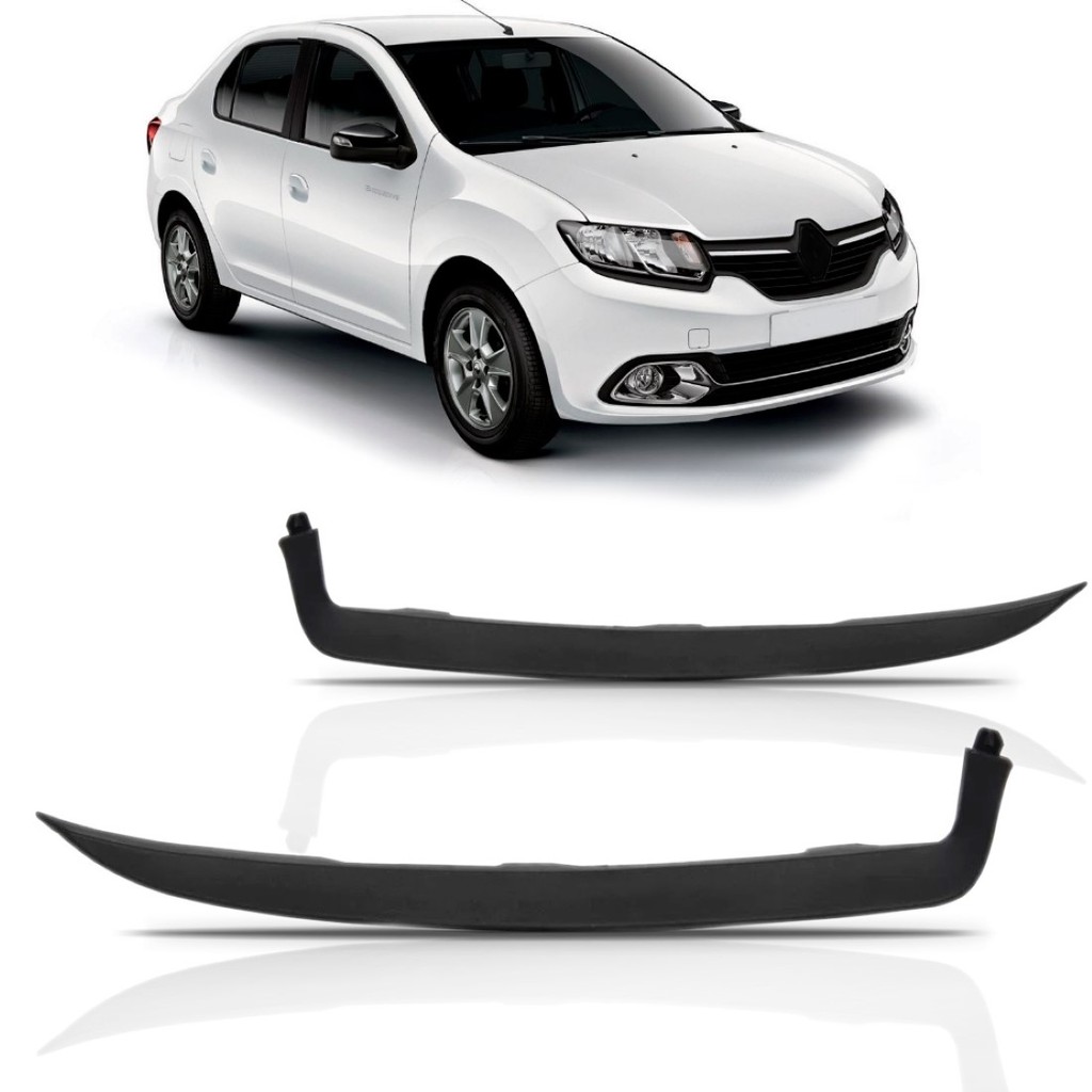 MOLDURA FAROL RENAULT SANDERO LOGAN STEPWAY 2015 2016 PRETO